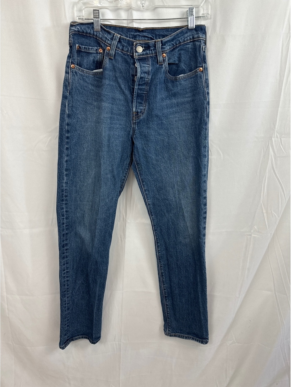 Levi's 501 Blue Denim Jeans W28 L30 Button Fly